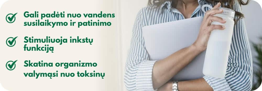 Affiline gėrimas vandens susilaikymui ir patinimui