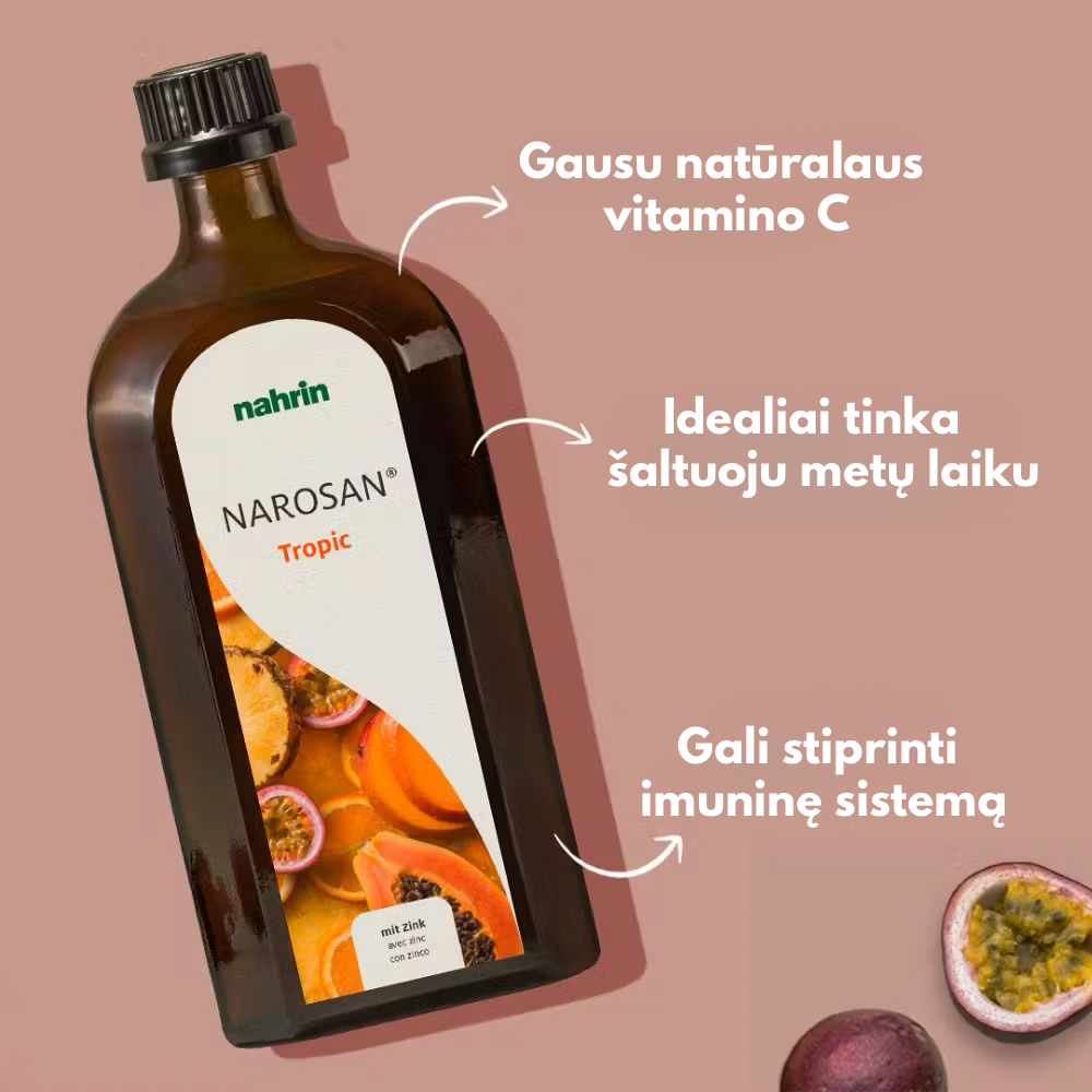 Multivitaminų kompleksas Narosan® Tropinis su cinku - Nahrin LT Multivitaminų kompleksas Narosan® Tropinis su cinku